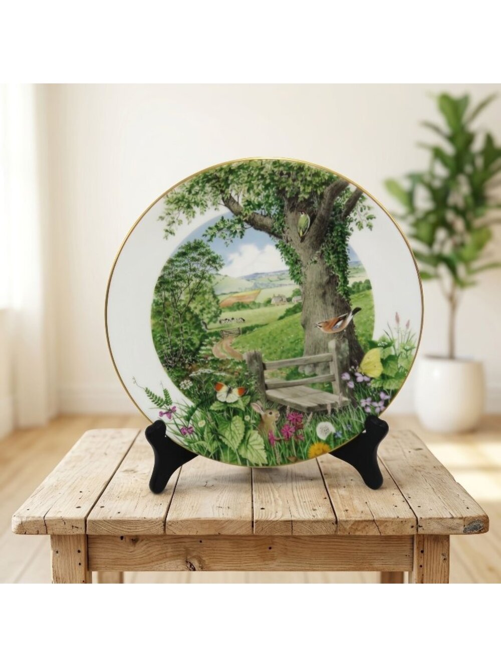 Royal Worcester Vintage A Country Path in May Peter Barrett Porcelain Plate 1979